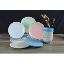 Haonai bpa free 10 piece dinner set, ceramic bowl set ceramic plate set in assortment, ceramic dinnerware set